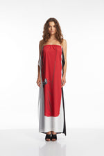 OVR maxi tube dress red