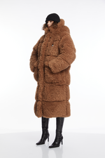 KIM coat FUR brick