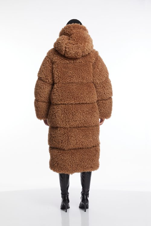 KIM coat FUR brick