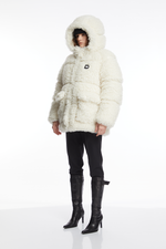 KIM long jacket FUR white