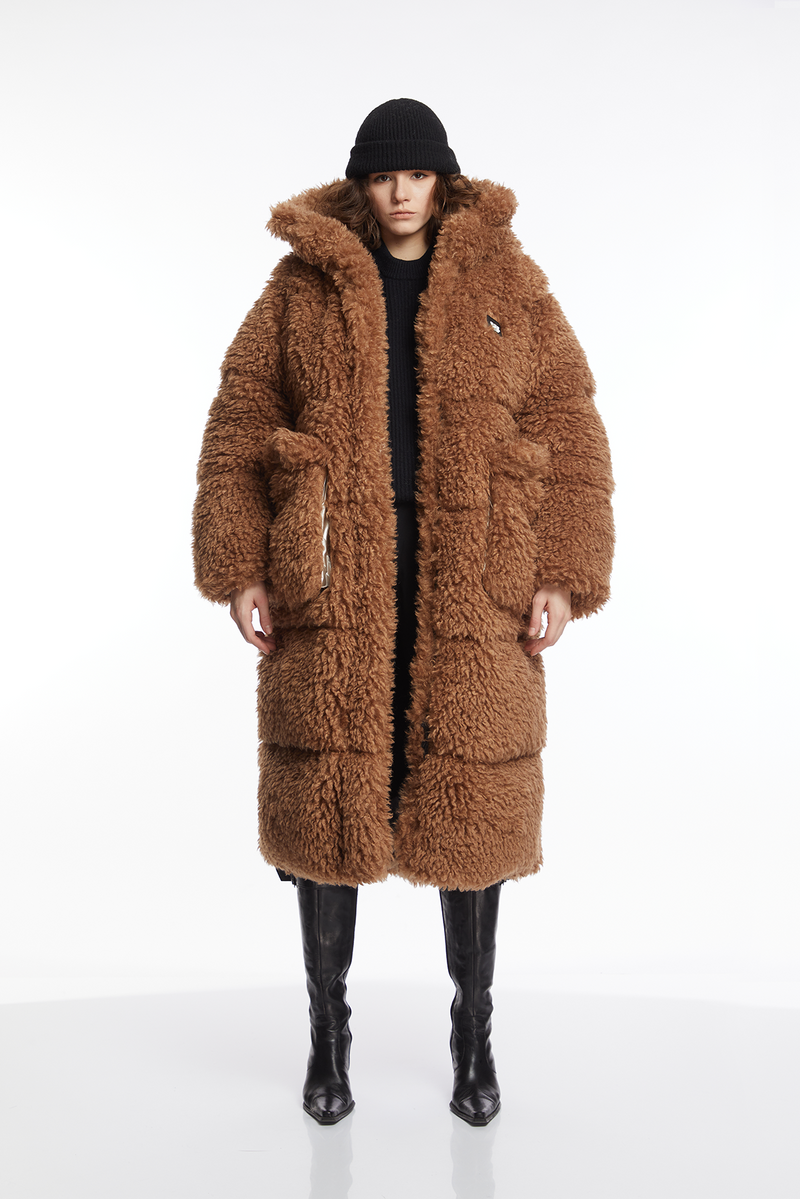 KIM coat FUR brick